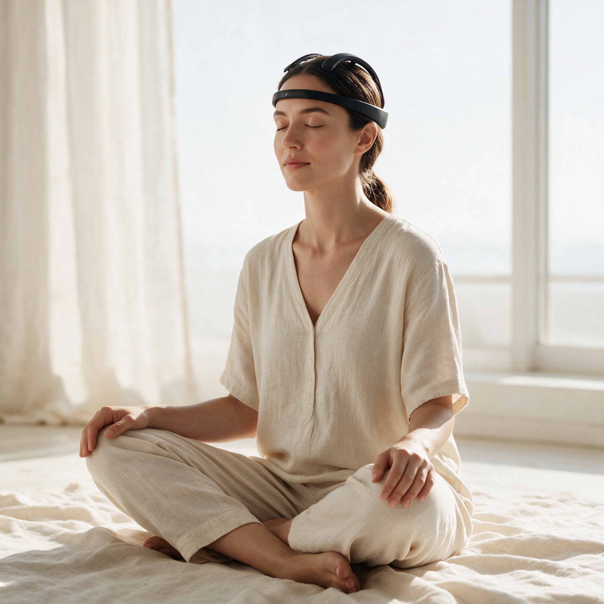 A morning session wearing the Crown EEG headset